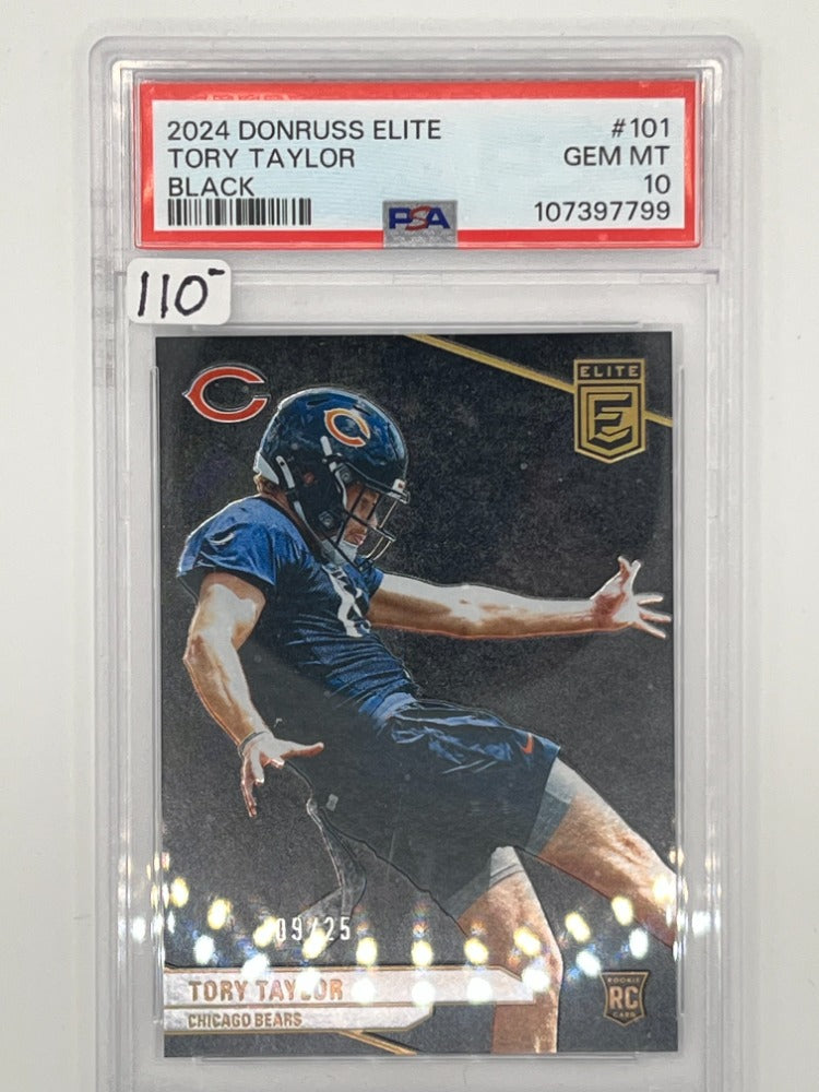 2024 Donruss Elite Tory Taylor Black Rookie Card # 101 PSA 10 - Serialized 9/25