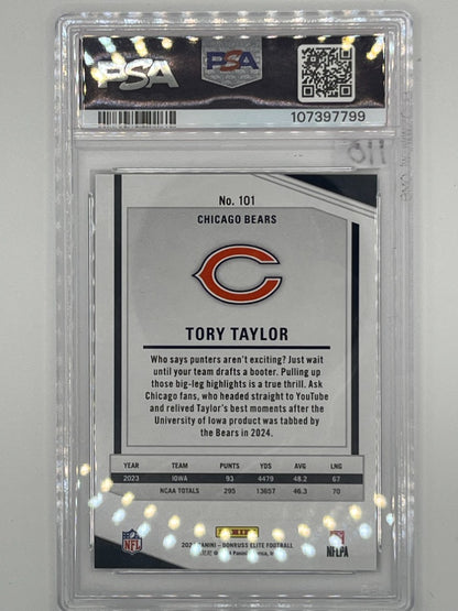 2024 Donruss Elite Tory Taylor Black Rookie Card # 101 PSA 10 - Serialized 9/25