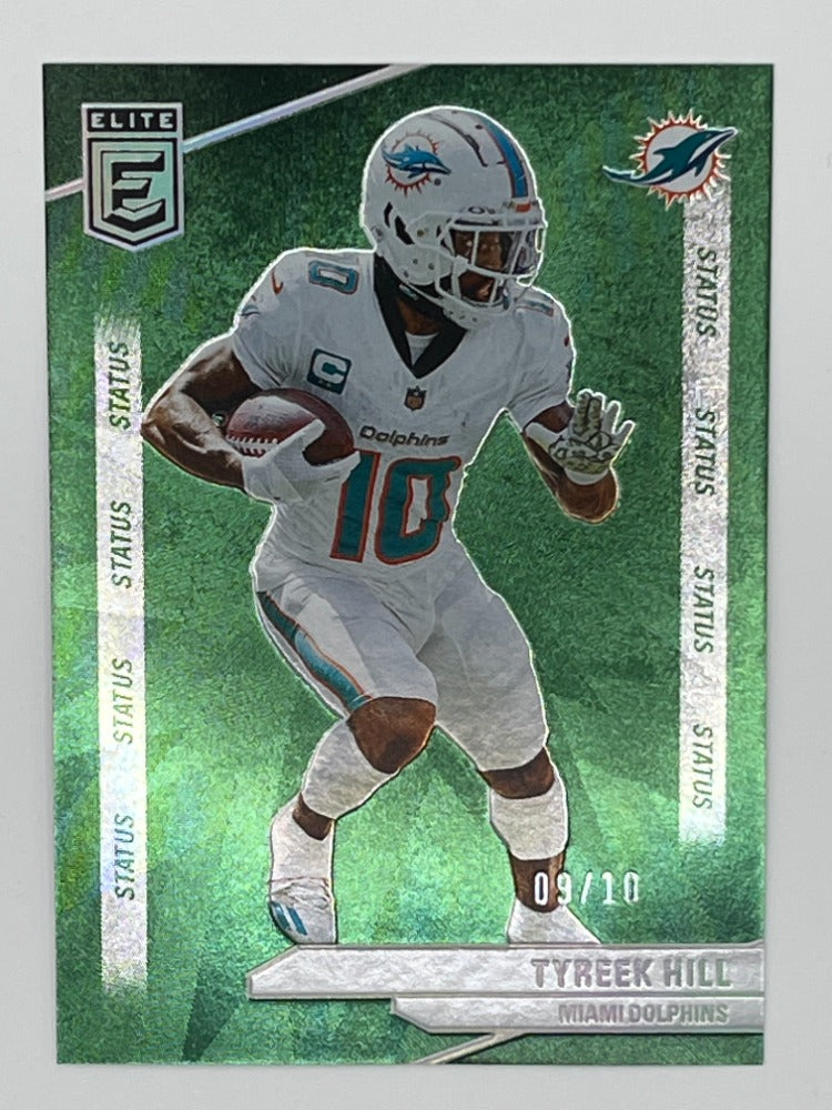 2024 Elite Tyreek Hill # 77, Green Status Serialized 9/10