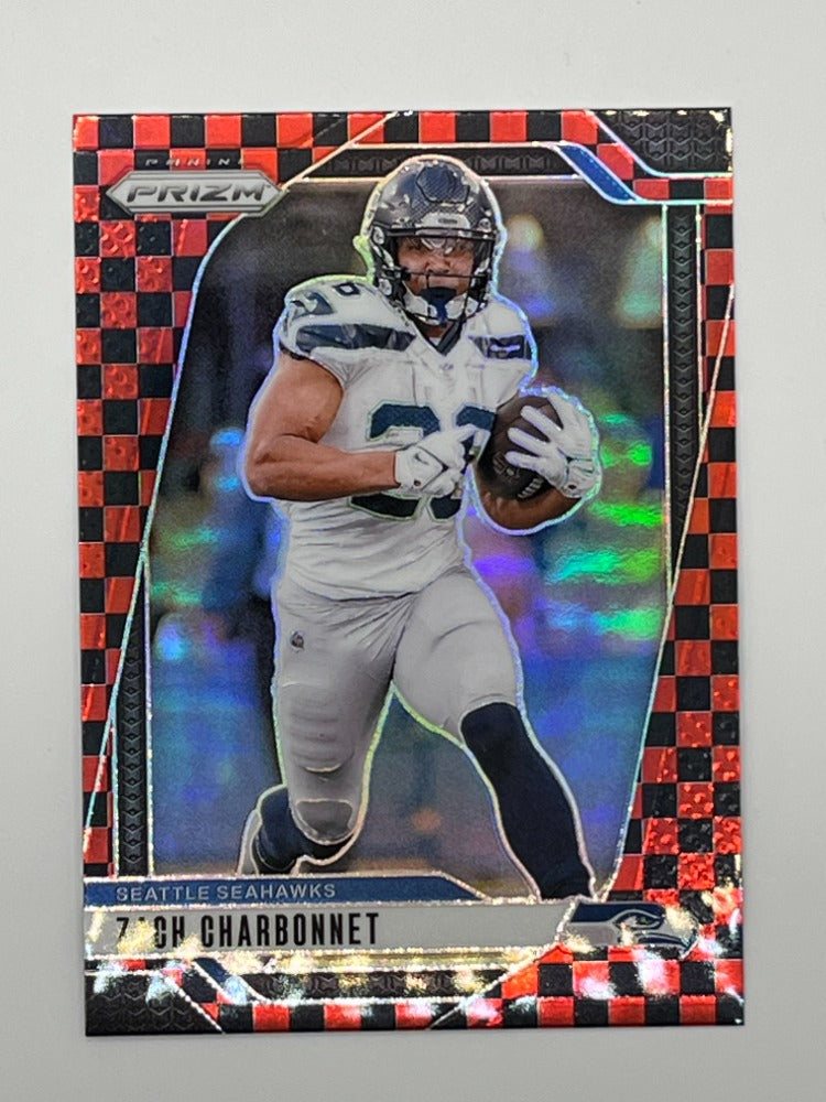 2024 Prizm Zach Charbonnet #264, Red & Black Checkered Prizm